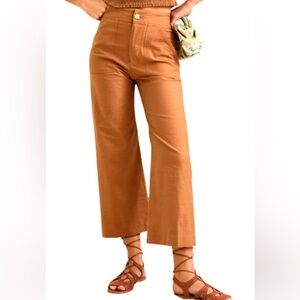 Maeve By Anthropologie Cropped Wide Leg Pants Size 8P